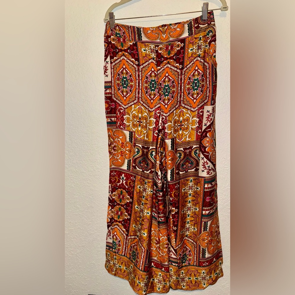 Haute Hippie multicolor geometric print high waisted wide leg palazzo pant - Picture 4 of 15